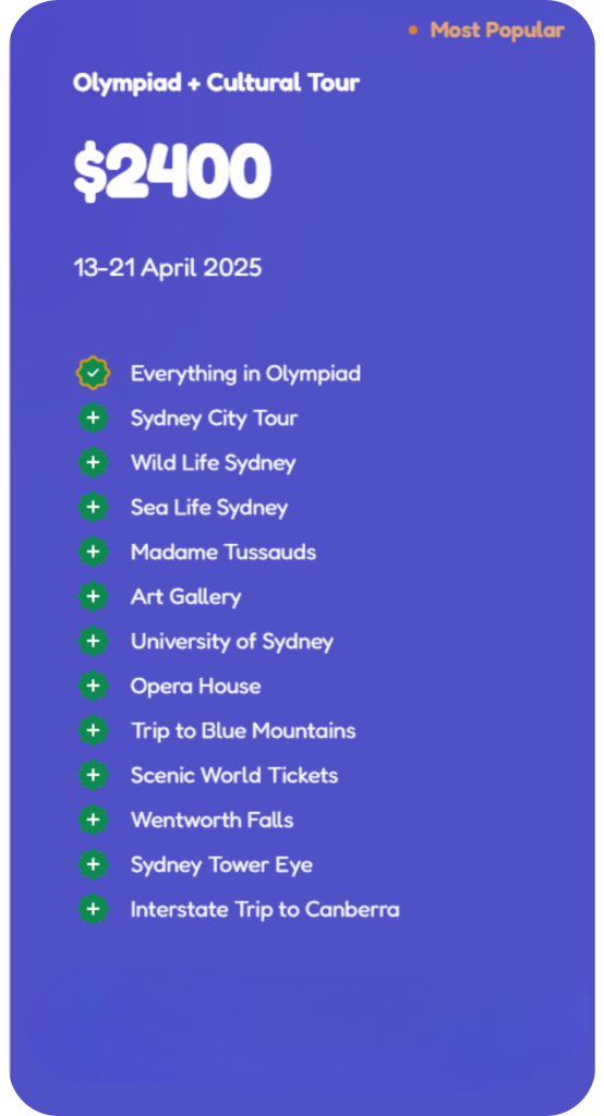 AIS Students Tour to Australia Nextgen Olympaid